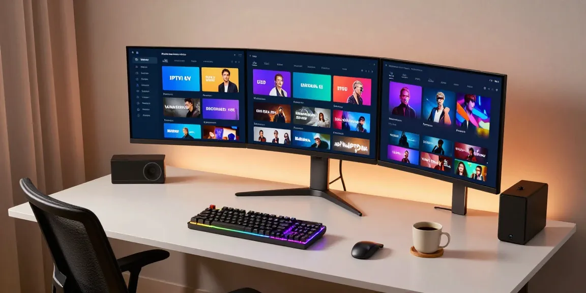 "Iptv panel dashboard displayed on ultrawide monitor with server analytics and coding examples in a developer workspace."