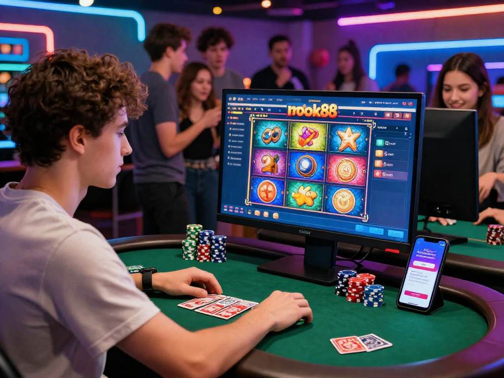 Experience the thrill of rokok88 in an engaging online casino setting featuring vibrant slot games.
