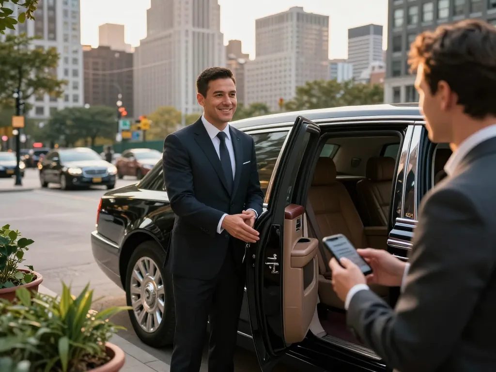 Professional chauffeur ready for Plainfield to Midway limo service in Chicago.