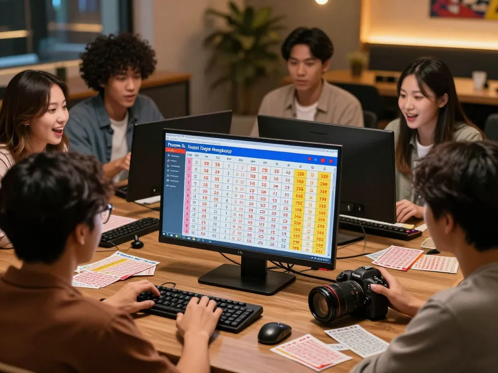 Pemain Togel Hongkong dengan antusias mendiskusikan strategi menang sambil melihat hasil langsung di ruang permainan online modern.
